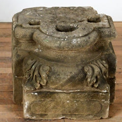 Salvaged stone pillar bases