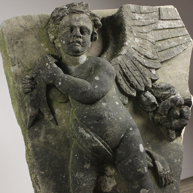 Salvaged Decorative Grand Carved Stone Frieze