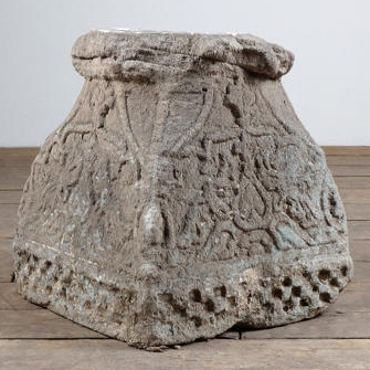 Antique stone pillar base