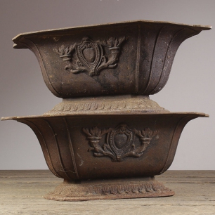 19th Century Cast Iron Urn Planters